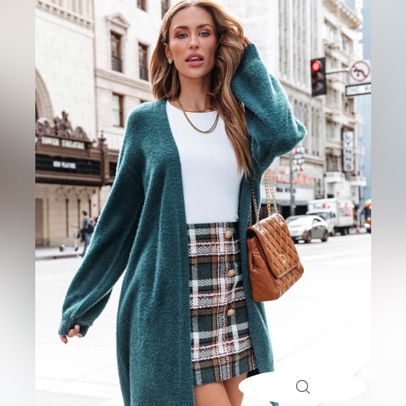 Vici Sweaters - FIREPLACE SNUGGLES KNIT CARDIGAN - PINE